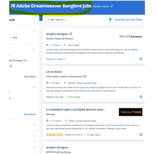 Adobe Dreamweaver internship jobs in Doha