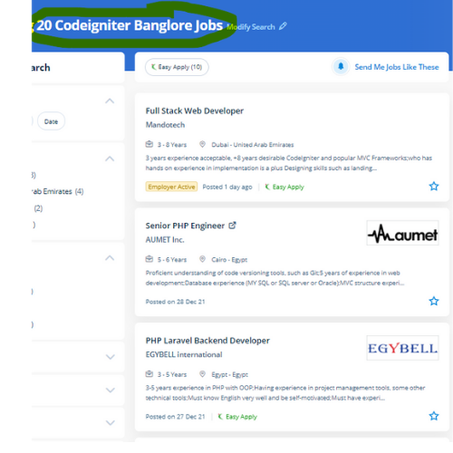 Codeigniter internship jobs in Mesaieed