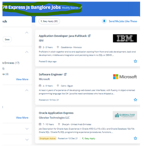 Express JS internship jobs in Mesaieed