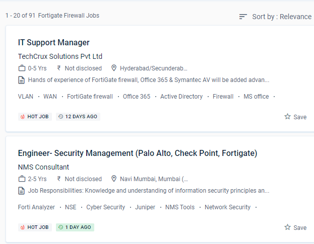 Fortinet Firewall internship jobs in Doha