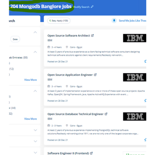 MongoDB internship jobs in Doha