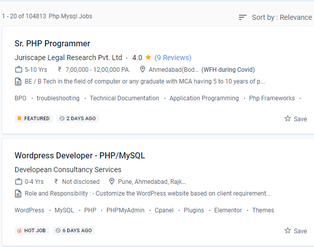 Php/MySQL internship jobs in Doha