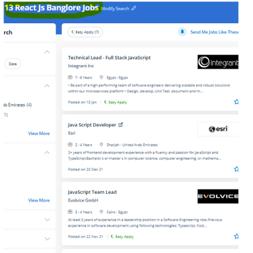 React JS internship jobs in Dukhan